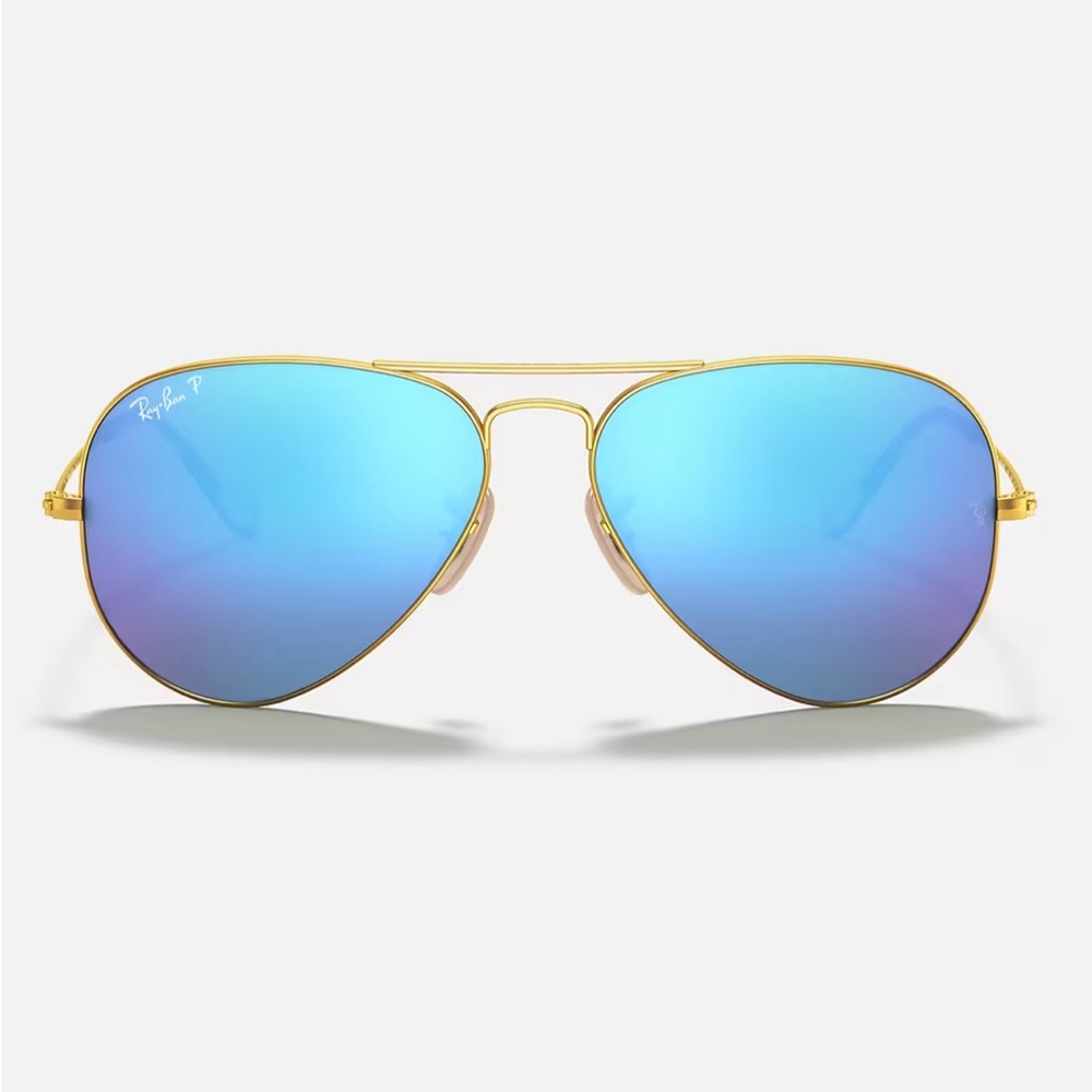 RayBan flash aviators blue